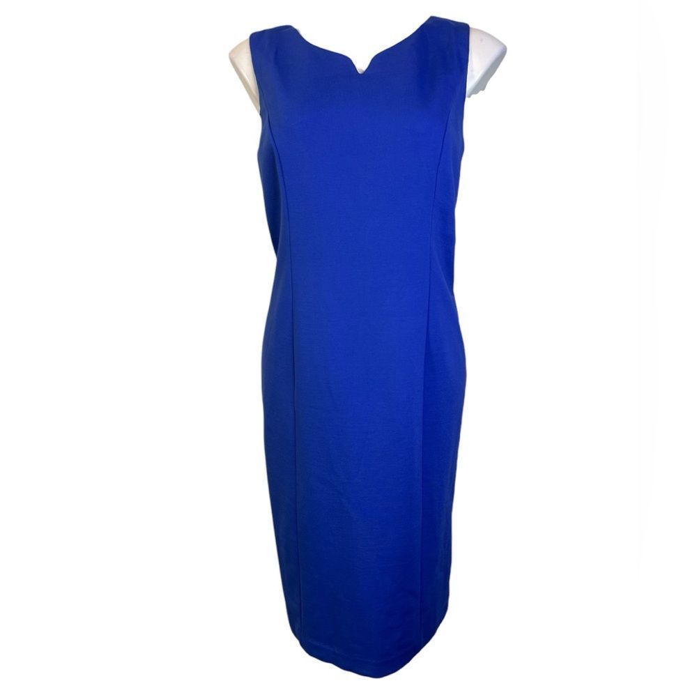 Talbots dress size 8 classic ponte knit sleeveless stretch knee length office -4 - Picture 2 of 6